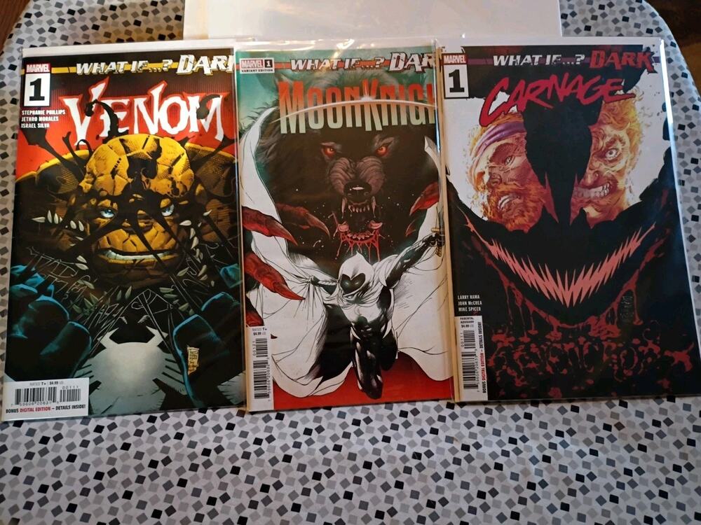 WHAT IF...? DARK Lot Of 3 #1's VENOM Carnage Moon Knight MARVEL COMICS Vf/ NM - Picture 1 of 6